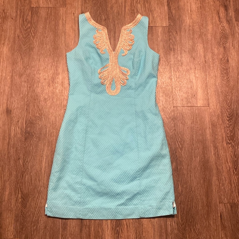 Turquoise Lilly Pulitzer Cotton Dress